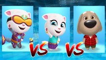 Cyber Angela vs Neon Angela vs My Talking Ben — Talking Tom Gold Run — Cute Puppy and Cats