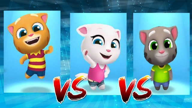 My Talking Ginger vs My Talking Angela vs My Talking Tom — Talking Tom Gold Run — Cute Puppy and Cats