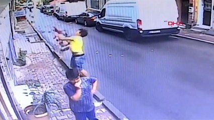 Teenager saves baby falling from second floor window in Istanbul