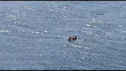 Denizde sürüklenen dalgıç feribottan atılan can simidiyle kurtarıldı - ÇANAKKALE