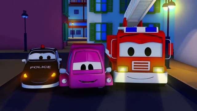 The Car Patrol: fire truck and police car and the the Black-out in Car City | Trucks cartoon
