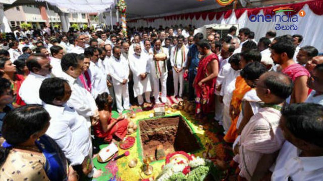 అసెంబ్లీ, సెక్రటేరియట్లకు భూమిపూజ చేసిన KCR|KCR Laid Foundation Stone To New Assembly & Secretariat!