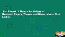 Full E-book  A Manual for Writers of Research Papers, Theses, and Dissertations, Ninth Edition: