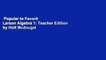 Popular to Favorit  Larson Algebra 1: Teacher Edition by Holt Mcdougal