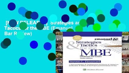 [NEW RELEASES]  Strategies and Tactics for the MBE (Emanuel Bar Review)