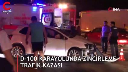 D-100 Karayolunda zincirleme trafik kazası 