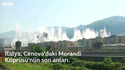 Cenova'da 43 kişinin öldüğü otoyol köprüsü patlayıcılarla yıkıldı