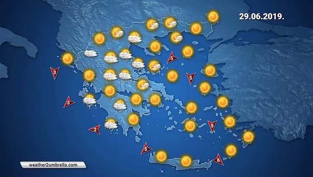Η πρόγνωση του καιρού για το Σάββατο 29-6-2019