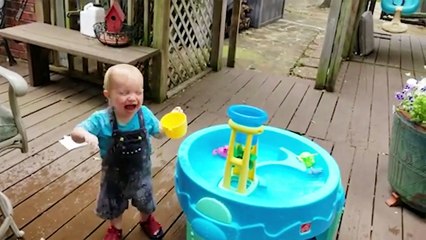 Funniest Baby Playing With Water -  Funny Baby Video