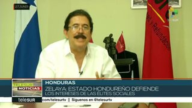 Zelaya: Estado hondureño defiende los intereses de las élites sociales