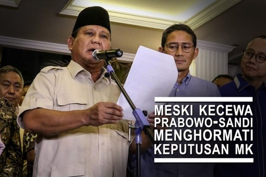 Highlight : Meski Kecewa, Prabowo-Sandi Menghormati Keputusan MK