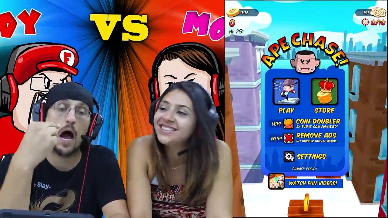 AKINATOR CAN'T BE BEAT!! FGTeeV Mom vs Dad Mobile Games Challenge (Bendy, Baldi, Nom, Flip Diving)