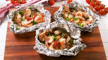 You Should Be Grilling Tuscan Butter Shrimp Foil Packs