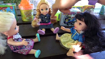 Elsa and Anna toddlers at the ice cream parlor