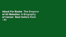 About For Books  The Emperor of All Maladies: A Biography of Cancer  Best Sellers Rank : #3