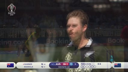 Ferguson gets Warner with his first delivery