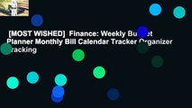 [MOST WISHED]  Finance: Weekly Budget Planner Monthly Bill Calendar Tracker Organizer Tracking