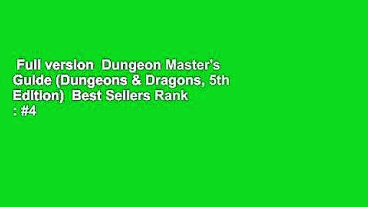 Full version  Dungeon Master's Guide (Dungeons & Dragons, 5th Edition)  Best Sellers Rank : #4