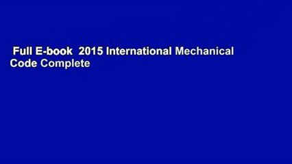 Full E-book  2015 International Mechanical Code Complete