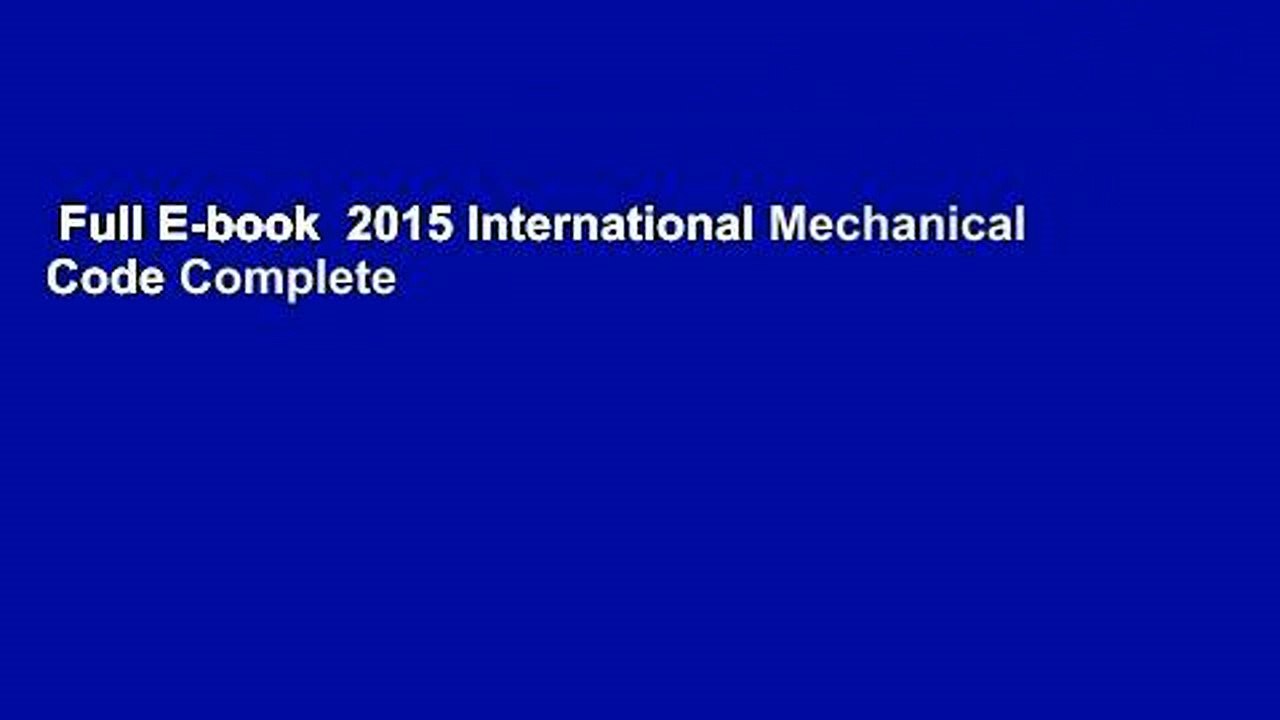 Full E-book  2015 International Mechanical Code Complete