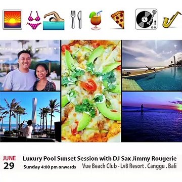 Vue Beach Club #Bali Luxury Sunset session with #dj #sax Jimmy Rougerie