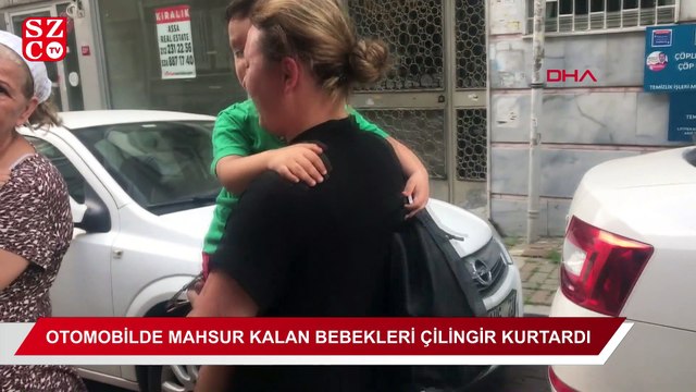 Otomobilde mahsur kalan ikiz bebekleri çilingir kurtardı