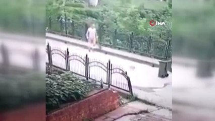 Rize'de temizlik işçisinden kan donduran hareket kamerada