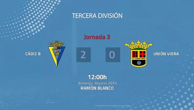 Resumen partido entre Cádiz B y Unión Viera Jornada 3 Tercera División - Play Offs Ascenso