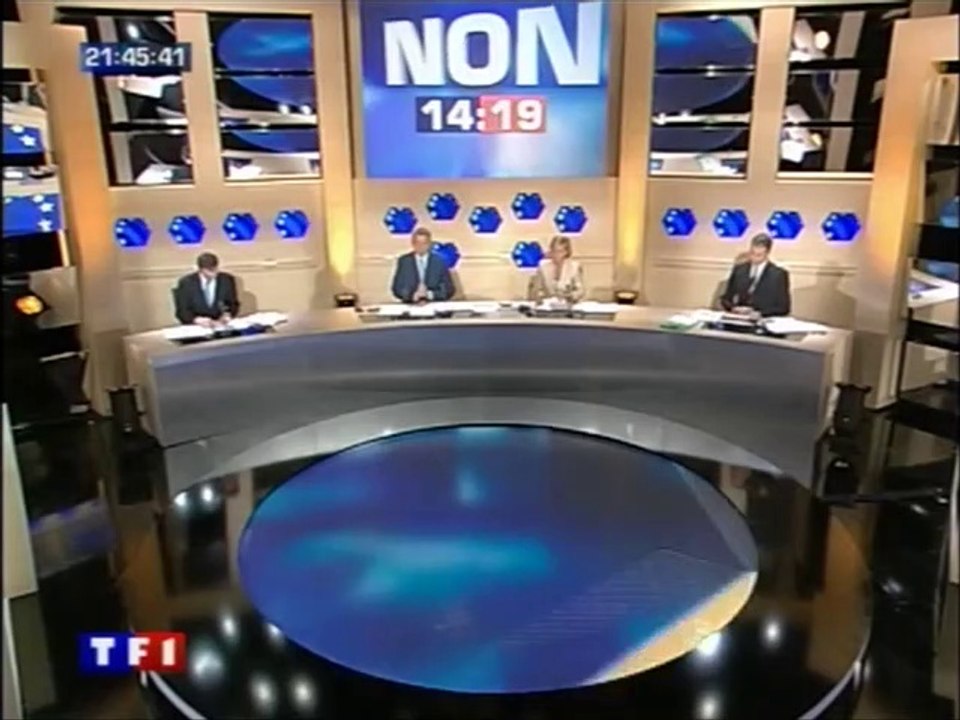 TF1 - 29 Mai 2005 - Teaser, pubs, début "Référendum 2005" (PPDA, Claire Chazal)
