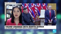 Trump crosses into North Korea : first sitting US president to cross border