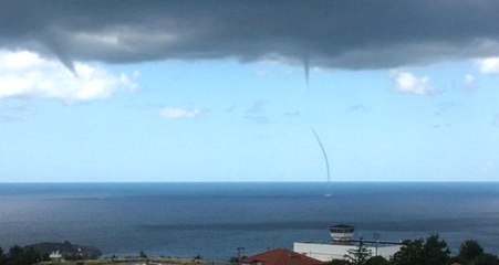 Amasra'da deniz üzerinde yaşanan hortum paniğe neden oldu