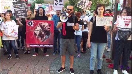 İSTANBUL-KADIKÖY'DE 'MEZBAHALAR KAPATILSIN' EYLEMİ