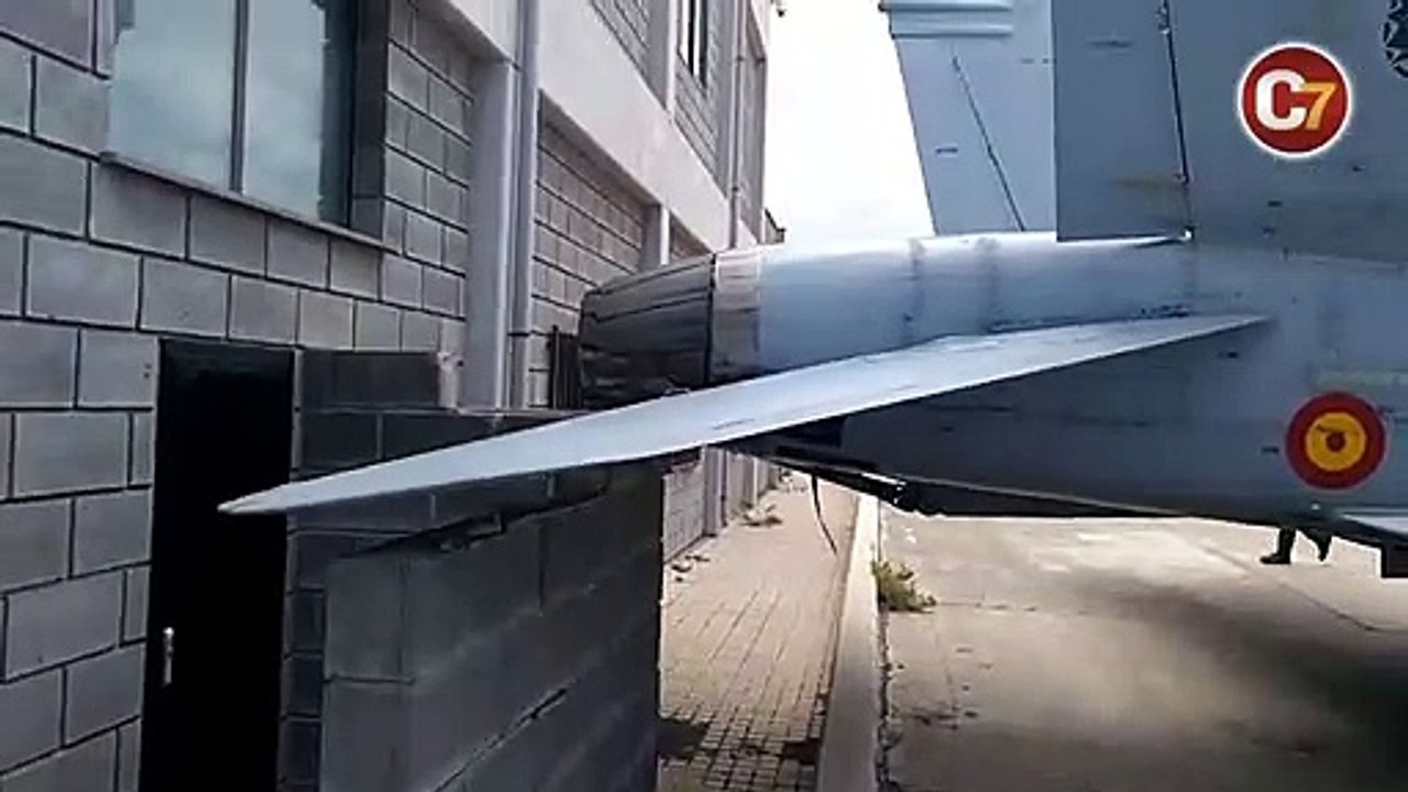 F/A-18 Hornet fighter jet damaged after hitting