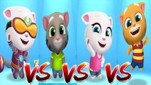 Cyber Angela vs My Talking Tom vs My Talking Angela vs My Talking Ginger — Talking Tom Gold Run — Cute Puppy and Cats