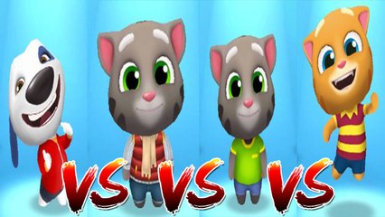 Download Video: My Talking Hank vs Frosty Tom vs My Talking Ginger vs My Talking Tom — Talking Tom Gold Run — Cute Puppy and Cats