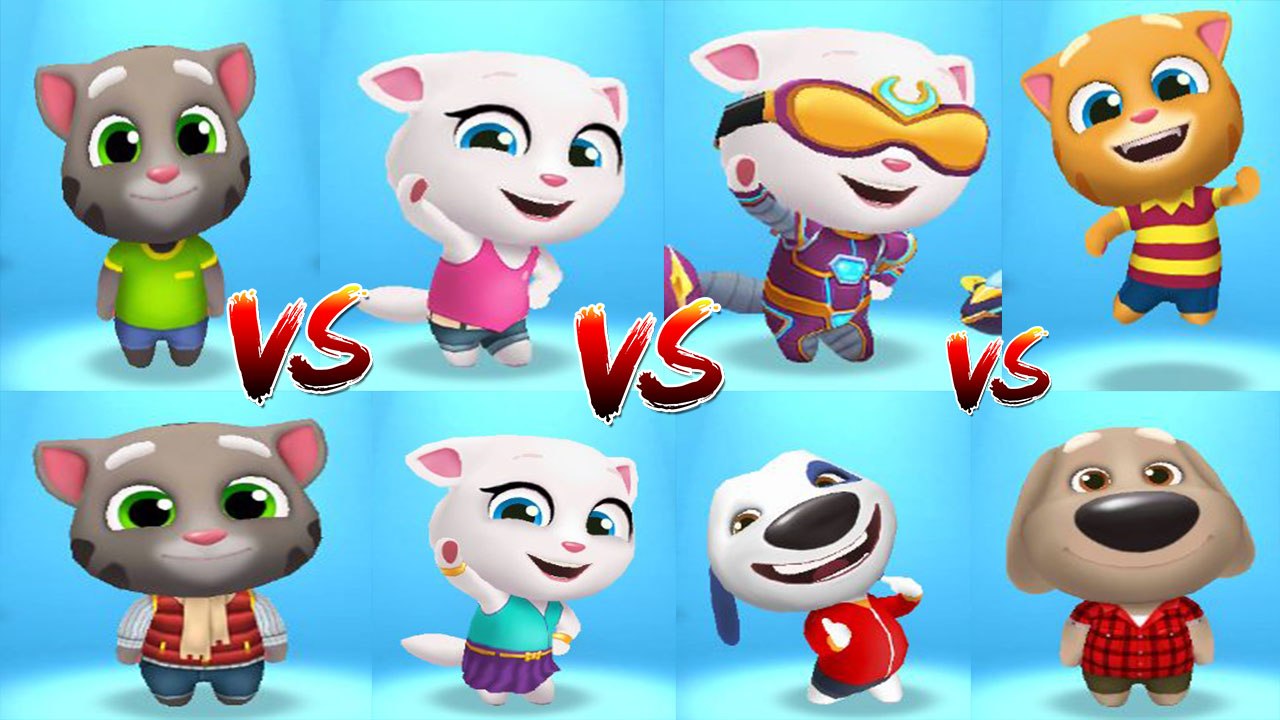 Talking Ginger vs Neon Angela vs Cyber Angela vs Frosty Tom vs Talking Tom vs Talking Ben  vs Talking Hank