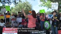 Dozens gather for protest outside a Florida ICE facility