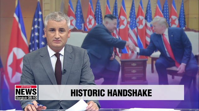 N. Korean media calls Kim-Trump handshake historic meeting and breakthrough in denuclearization efforts