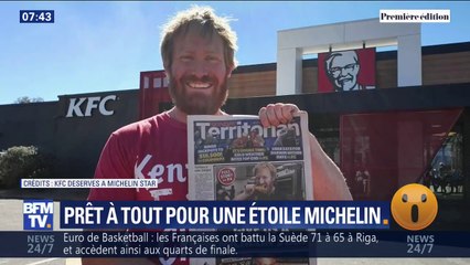 Il s'appelle Sam Edelman, il gère un KFC en Australie et il est prêt à tout pour obtenir une étoile Michelin
