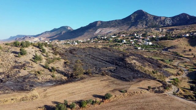 KKTC'de düşen cismin bulunduğu bölge havadan görüntülendi - LEFKOŞA