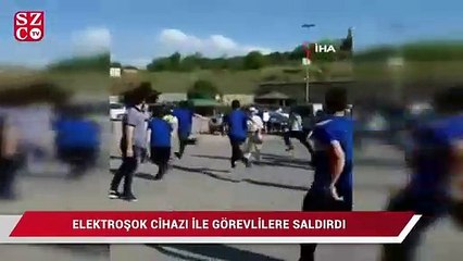 Download Video: Araç muayene istasyonunda elektroşok cihazıyla görevlilere saldıran şahıs kamerada