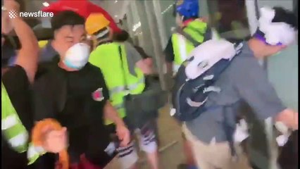 Hong Kong protesters smash windows and try to storm government headquarters