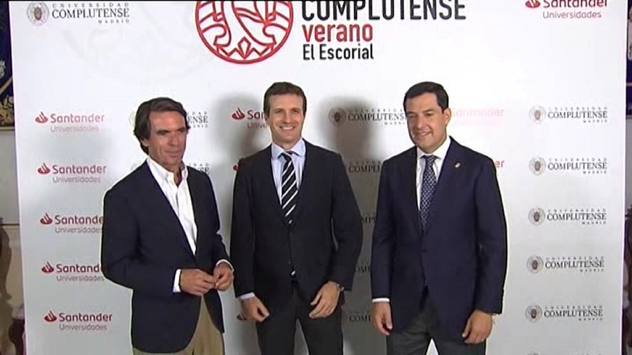 Casado, Aznar y Moreno en los Cursos de Verano de El Escorial