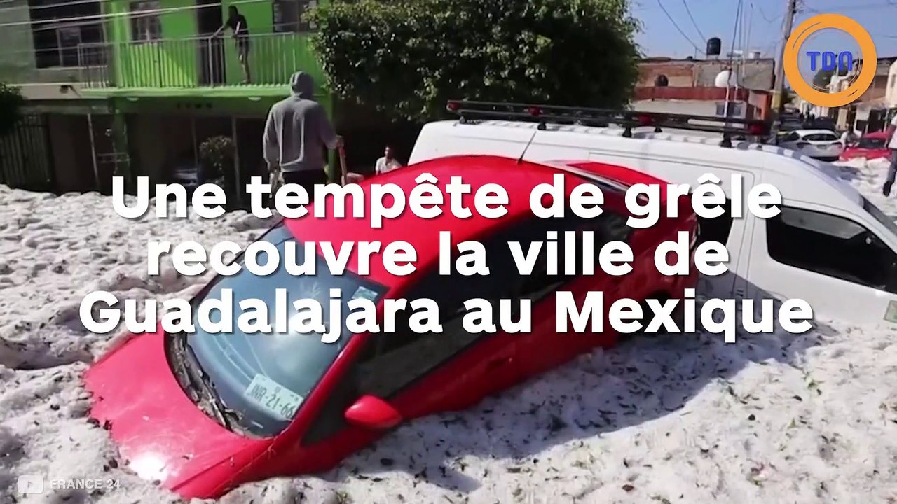 Une tempête de grêles recouvre la ville de Guadalajara au Mexique