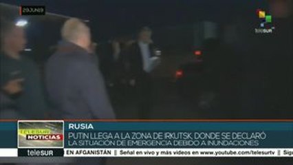 Llega pdte. Vladimir Putin a Irkutsk, en emergencia por inundaciones