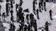Mountain of Hell bike race sees hundreds of riders crash down icy cliff in French Alps