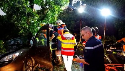 Orages : Une voiture écrasée par un arbre à Villars