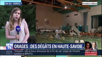 Haute-Savoie: à cause des orages, le toit de la salle des fêtes de la commune de Doussard s'est effondré