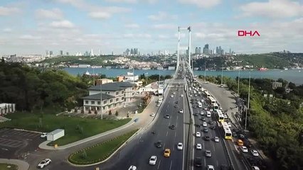 İSTANBUL- 15 TEMMUZ ŞEHİTLER KÖPRÜSÜ'NDEKİ YOĞUNLUK HAVADAN GÖRÜNTÜLENDİ
