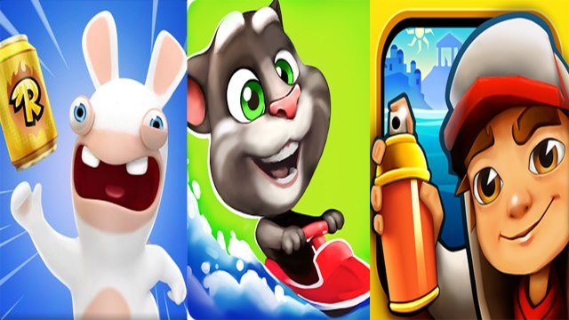 Rabbids Crazy Rush vs My Talking Tom Jetski vs Subway Surfers — NEW Compilation